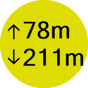 Altitude up: 78 m, Altitude down: 211 m